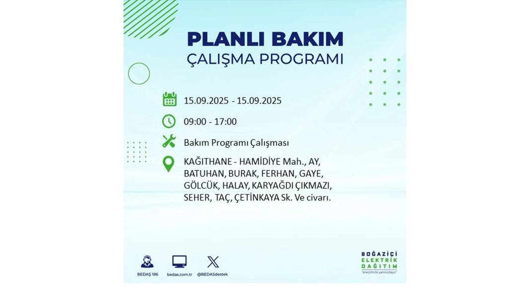 Büyük elektrik kesintisi yaşanacak: BEDAŞ 15 Eylül Pazartesi günü elektrik kesintisi yaşayacak ilçeleri sıraladı! 42