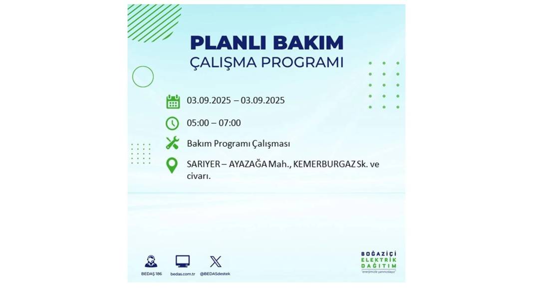 Saatlerce elektrik olmayacak: BEDAŞ 3 Eylül Çarşamba elektrik kesintisi yaşayacak ilçeleri sıraladı! 20