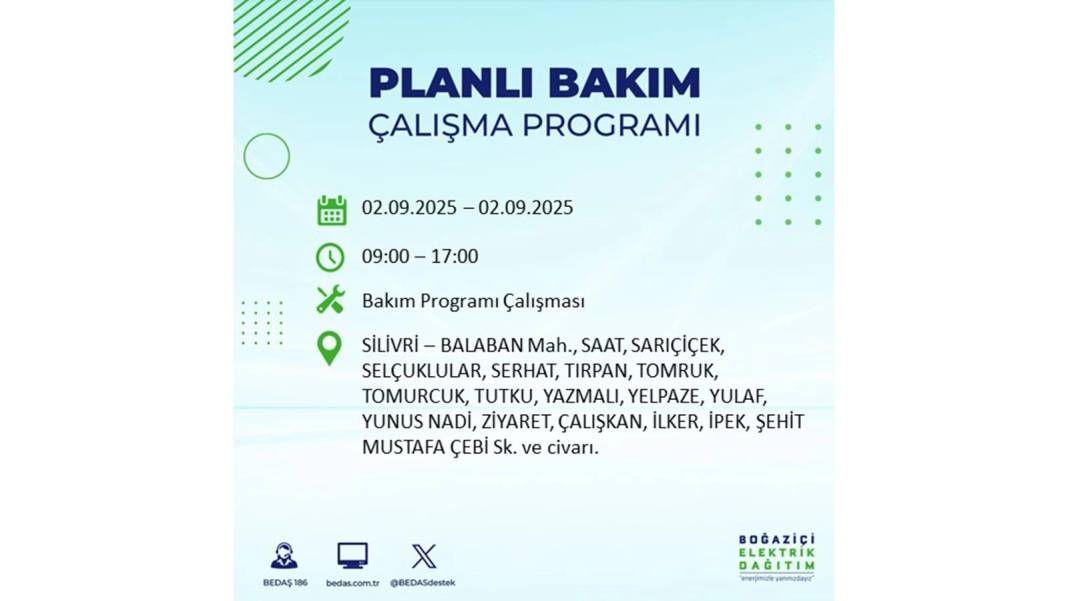 Büyük elektrik kesintisi yaşanacak: BEDAŞ 2 Eylül Salı elektrik kesintisi yaşayacak ilçeleri sıraladı 15