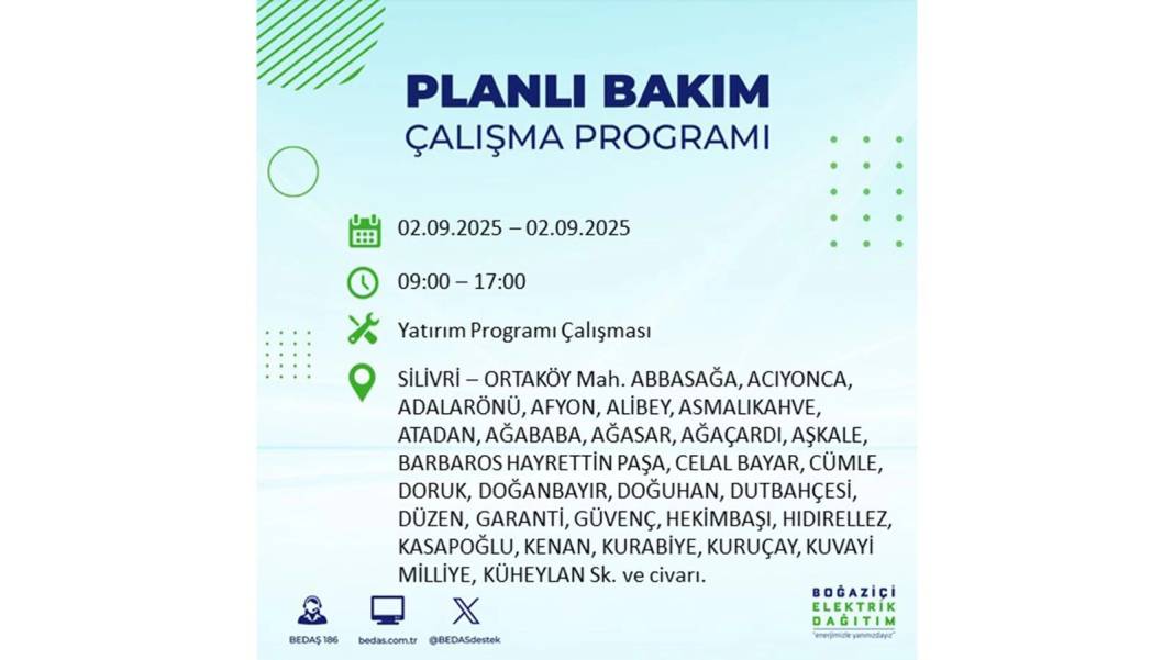 Büyük elektrik kesintisi yaşanacak: BEDAŞ 2 Eylül Salı elektrik kesintisi yaşayacak ilçeleri sıraladı 10