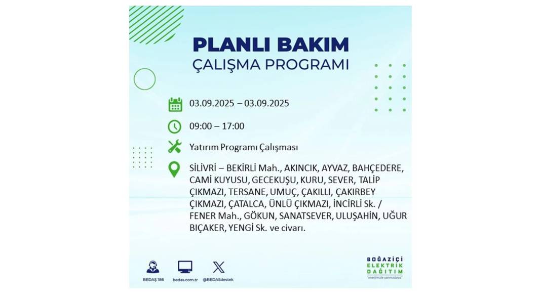 Saatlerce elektrik olmayacak: BEDAŞ 3 Eylül Çarşamba elektrik kesintisi yaşayacak ilçeleri sıraladı! 16