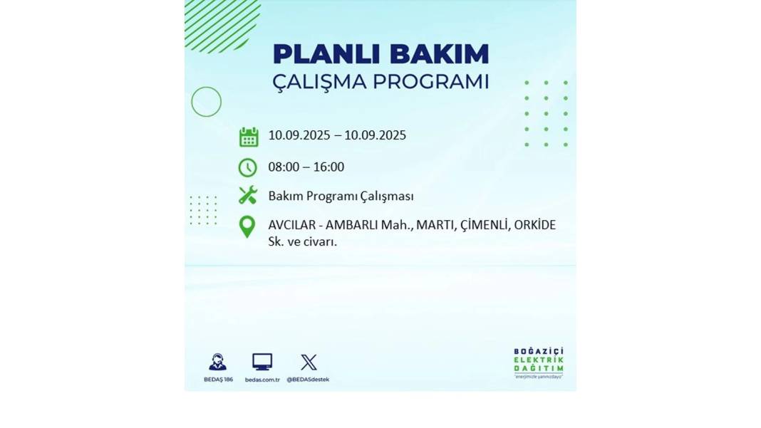 O ilçelerde elektrik olmayacak: BEDAŞ 10 Eylül Çarşamba günü elektrik kesintisi yaşayacak ilçeleri sıraladı! 55