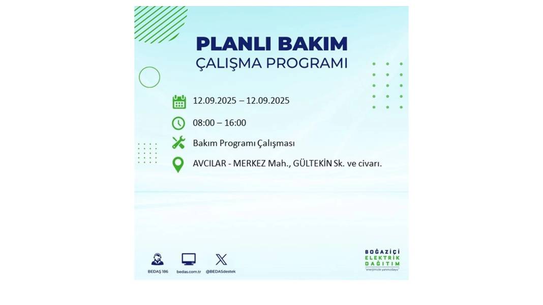 O ilçelerde saatlerce elektrik olmayacak: BEDAŞ 12 Eylül Cuma günü elektrik kesintisi yaşayacak ilçeleri sıraladı! 20