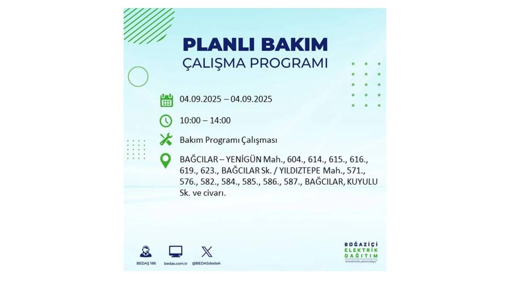 O ilçelerde elektrik olmayacak: BEDAŞ 4 Eylül Perşembe elektrik kesintisi yaşayacak ilçeleri duyurdu! 37