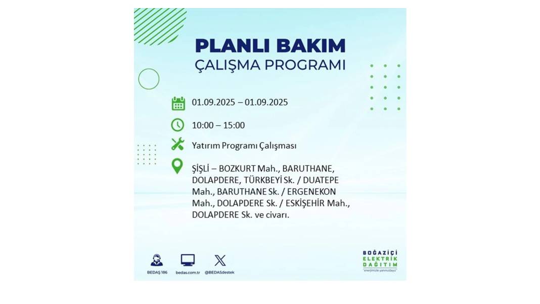 O ilçelerde saatlerce elektrik olmayacak: BEDAŞ 1 Eylül Pazartesi elektrik kesintisi yaşayacak ilçeleri sıraladı 5