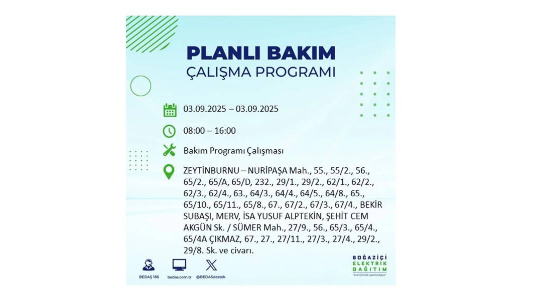 Saatlerce elektrik olmayacak: BEDAŞ 3 Eylül Çarşamba elektrik kesintisi yaşayacak ilçeleri sıraladı! 7