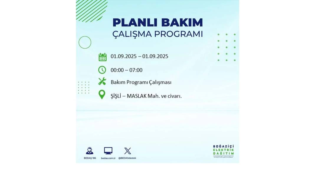 O ilçelerde saatlerce elektrik olmayacak: BEDAŞ 1 Eylül Pazartesi elektrik kesintisi yaşayacak ilçeleri sıraladı 7