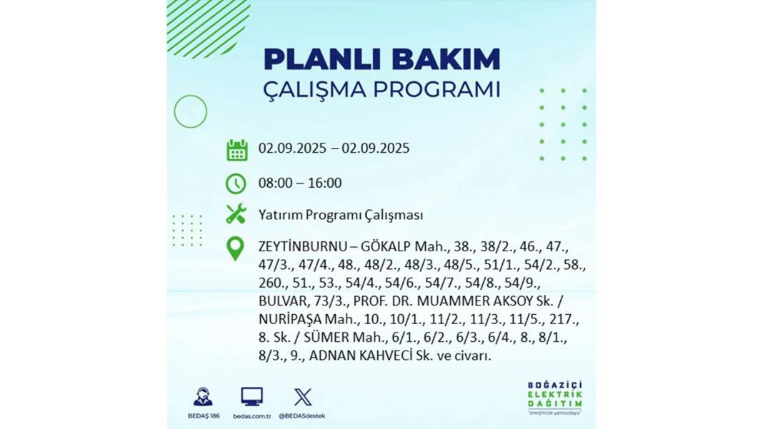Büyük elektrik kesintisi yaşanacak: BEDAŞ 2 Eylül Salı elektrik kesintisi yaşayacak ilçeleri sıraladı 4