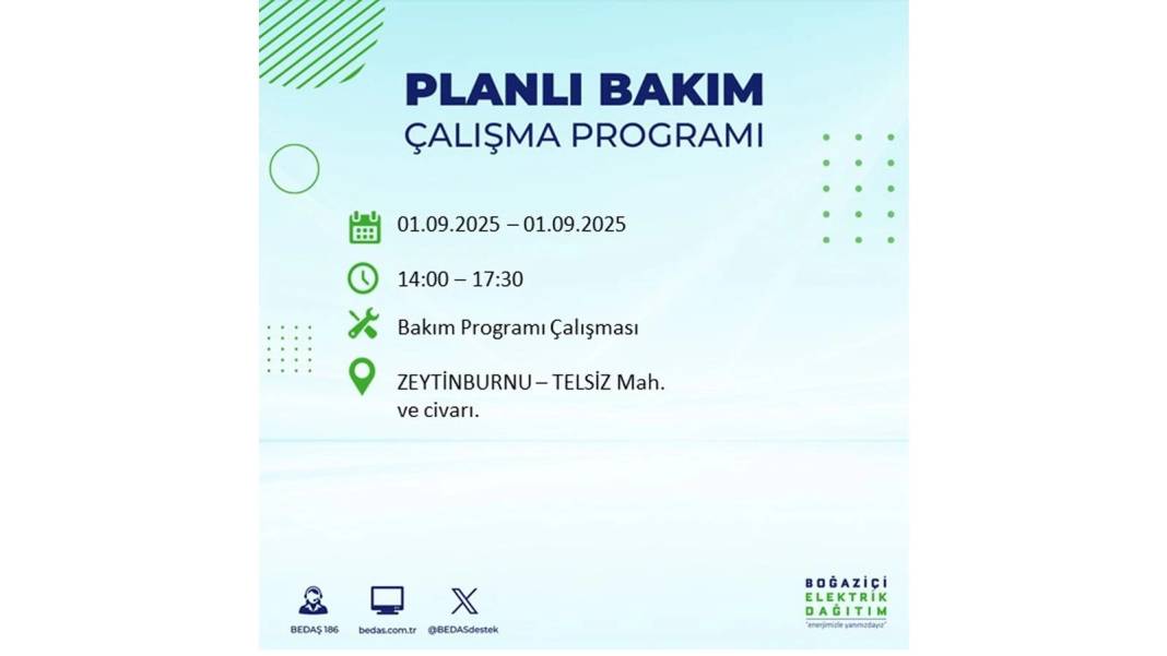 O ilçelerde saatlerce elektrik olmayacak: BEDAŞ 1 Eylül Pazartesi elektrik kesintisi yaşayacak ilçeleri sıraladı 2
