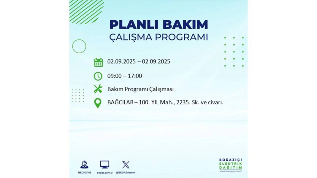 Büyük elektrik kesintisi yaşanacak: BEDAŞ 2 Eylül Salı elektrik kesintisi yaşayacak ilçeleri sıraladı 72