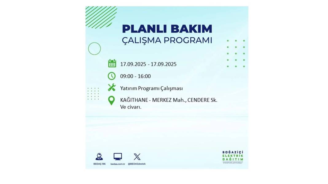 Büyük elektrik kesintisi yaşanacak: BEDAŞ 17 Eylül Çarşamba elektrik kesintisi yaşayacak ilçeleri sıraladı! 32