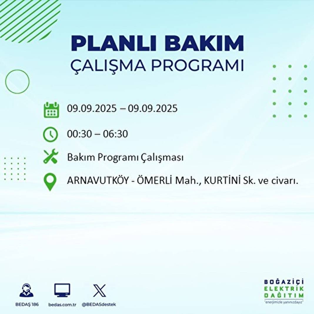 O ilçelerde elektrik olmayacak: BEDAŞ 9 Eylül Salı günü elektrik kesintisi yaşayacak ilçeleri sıraladı! 43
