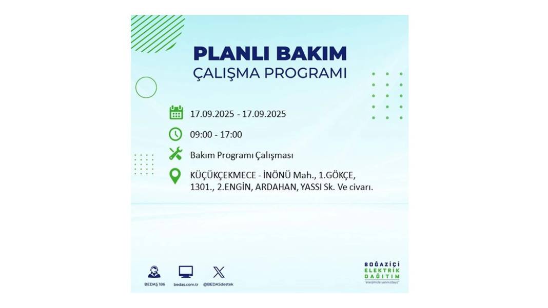 Büyük elektrik kesintisi yaşanacak: BEDAŞ 17 Eylül Çarşamba elektrik kesintisi yaşayacak ilçeleri sıraladı! 24