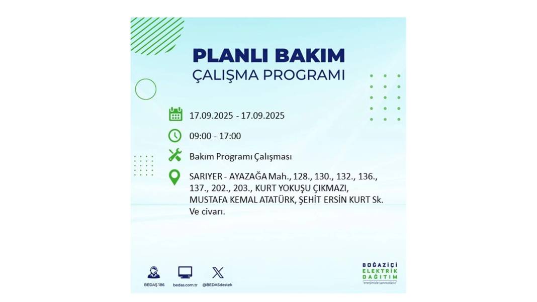 Büyük elektrik kesintisi yaşanacak: BEDAŞ 17 Eylül Çarşamba elektrik kesintisi yaşayacak ilçeleri sıraladı! 19