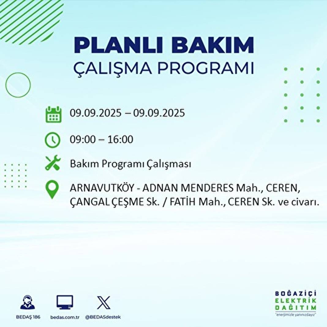 O ilçelerde elektrik olmayacak: BEDAŞ 9 Eylül Salı günü elektrik kesintisi yaşayacak ilçeleri sıraladı! 9