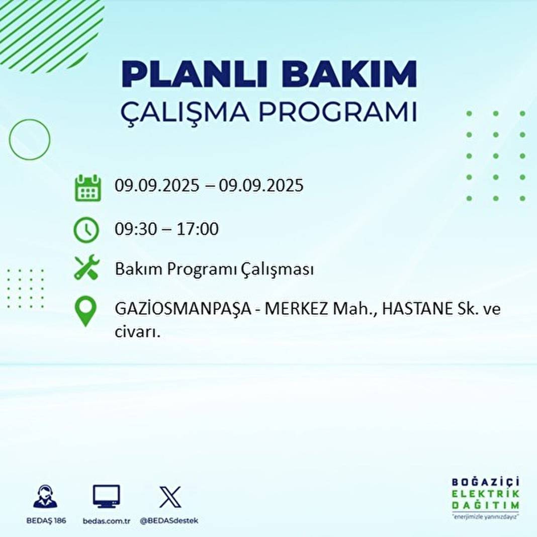 O ilçelerde elektrik olmayacak: BEDAŞ 9 Eylül Salı günü elektrik kesintisi yaşayacak ilçeleri sıraladı! 6