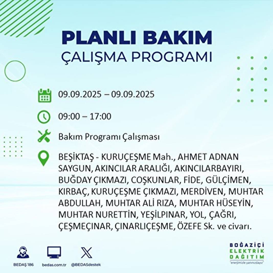 O ilçelerde elektrik olmayacak: BEDAŞ 9 Eylül Salı günü elektrik kesintisi yaşayacak ilçeleri sıraladı! 4