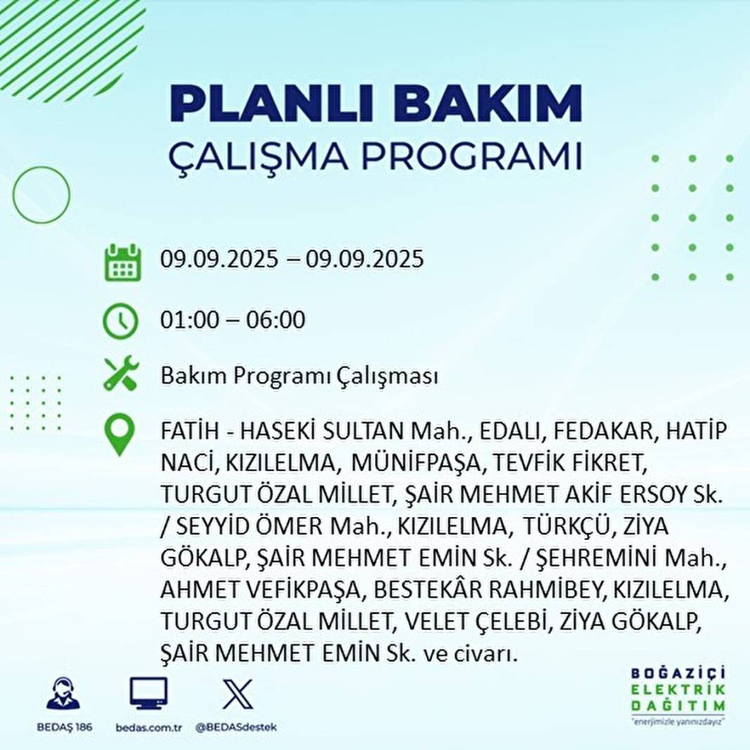 O ilçelerde elektrik olmayacak: BEDAŞ 9 Eylül Salı günü elektrik kesintisi yaşayacak ilçeleri sıraladı! 2