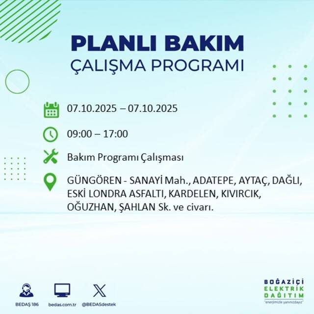 Bugün İstanbul karanlığa bürünecek! BEDAŞ açıkladı: 23 ilçede elektrikler kesilecek 63