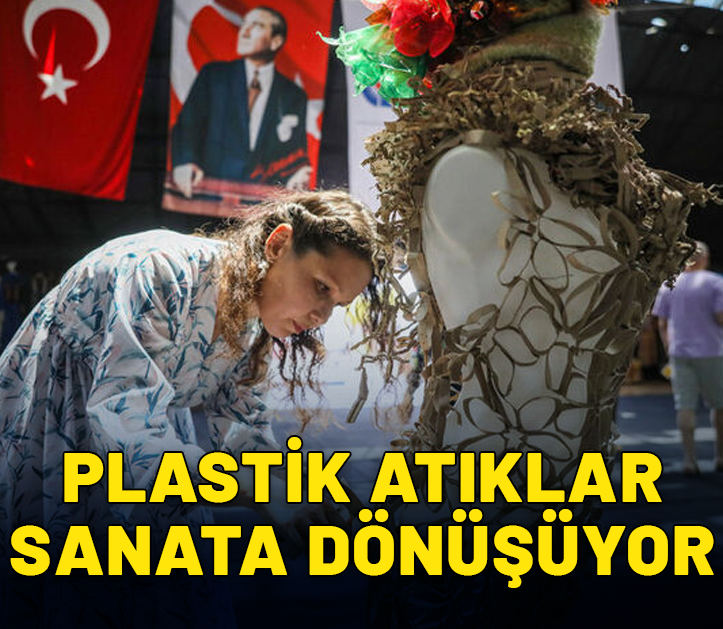 Plastik atıkları heykel sanatına dönüştürüyor