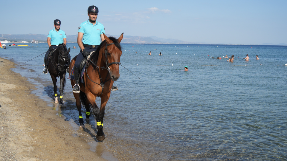 Plajlarda güvenlik dörtnala! Atlı jandarmalar görev başında