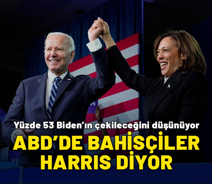 ABD'de Bahisçiler Harris diyor: Yüzde 53 Biden'ın çekileceğini düşünüyor