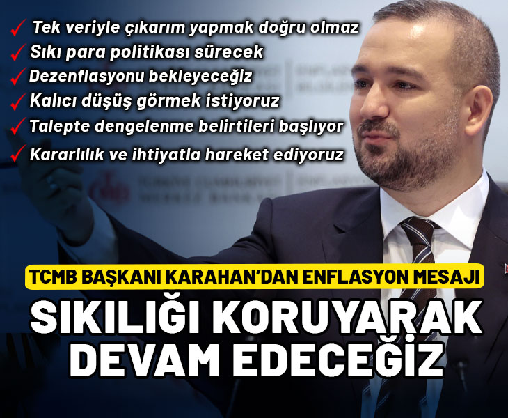 TCMB Başkanı Fatih Karahan'dan enflasyon mesajı: Sıkılığı koruyarak yola devam edeceğiz