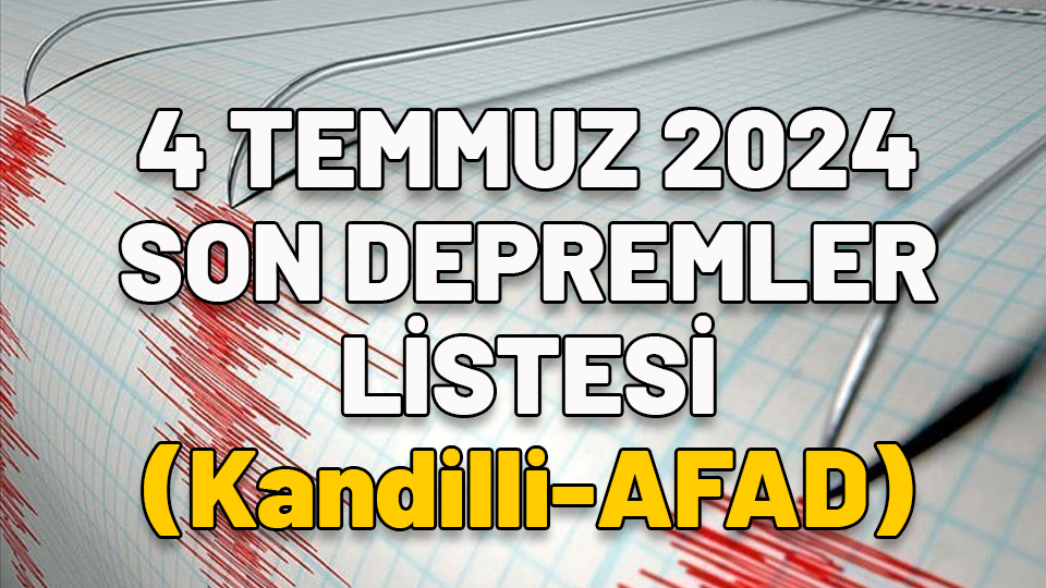 4 Temmuz son depremler listesi (Kandilli ve AFAD): Az önce deprem mi oldu, nerede kaç şiddetinde?