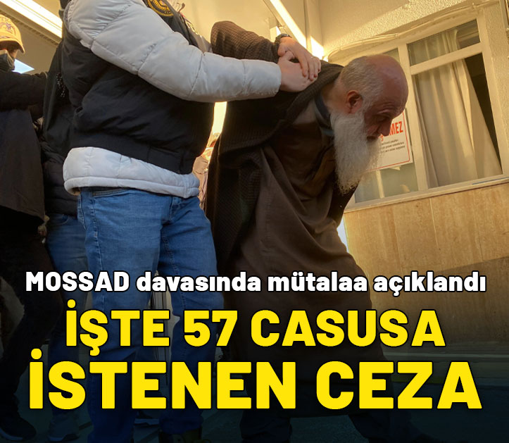 MOSSAD davasında mütalaa açıklandı: İşte 57 casusa istenen ceza