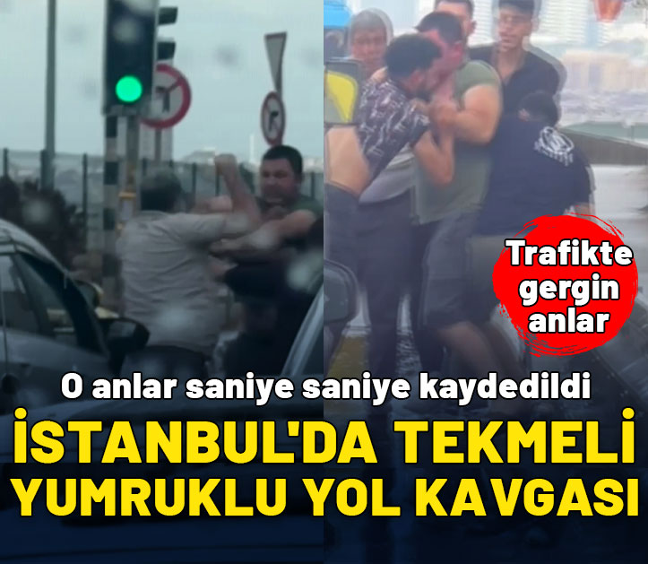 Pendik’te yol verme kavgası: Tekmeler, yumruklar havada uçuştu