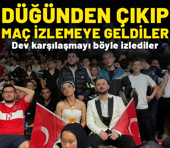 Düğünden çıkıp maç izlemeye geldiler