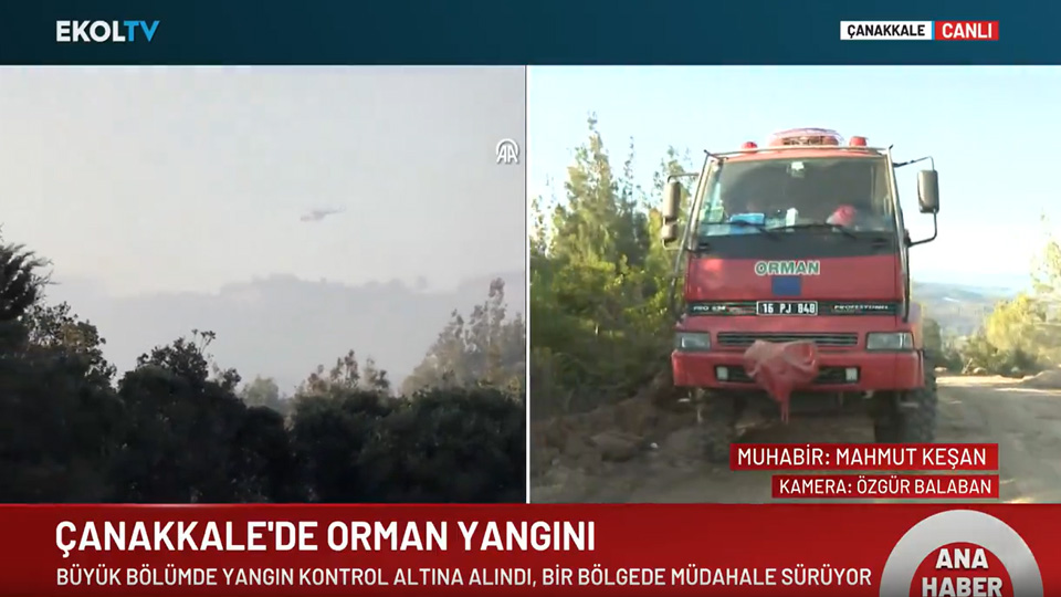 Çanakkale'deki orman yangınında son durum: Ekol TV Muhabiri Mahmut Keşan aktardı