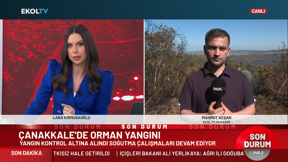 Çanakkale'de soğutma çalışmaları devam ediyor! Ekol TV muhabiri son durumu aktardı