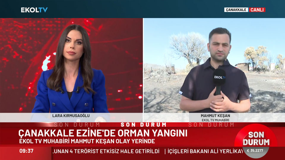 Çanakkale'deki yangında son durum nedir? Ekol TV Muhabiri Mahmut Keşan aktardı