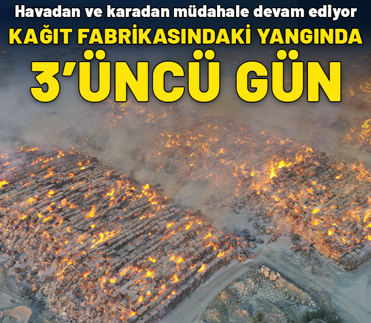 Aydın'daki kağıt fabrikası yangınında 3'üncü gün: Havadan ve karadan müdahale sürüyor