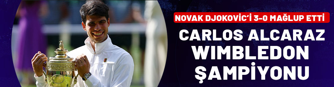 Wimbledon'da şampiyon Carlos Alcaraz: Novak Djokovic'e set vermedi