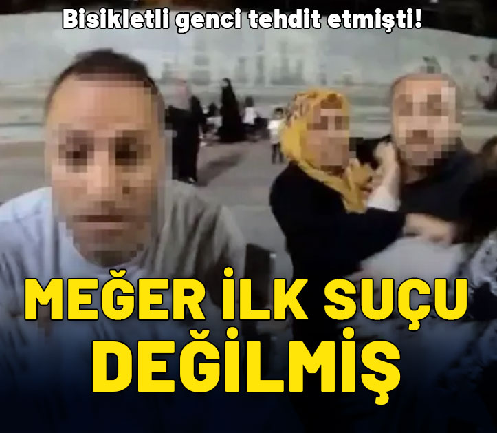 Bisikletli genci tehdit etmişti! Meğer ilk suçu değilmiş