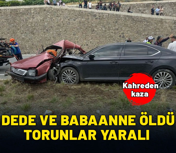 Kahreden kaza: Dede ve babaanne öldü torunlar yaralı