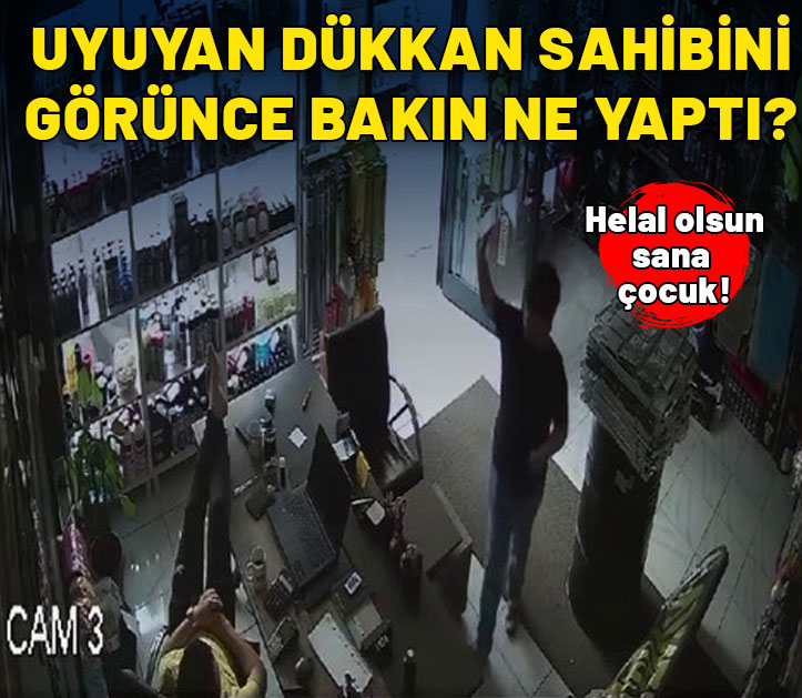 Helal olsun sana çocuk! Uyuyan dükkan sahibini görünce bakın ne yaptı