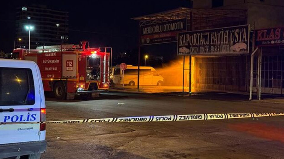 Doğal gaz borusundaki patlamanın ardından yangın çıktı