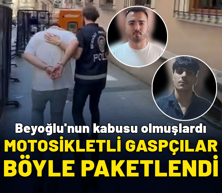 Motosikletli gaspçılar böyle paketlendi