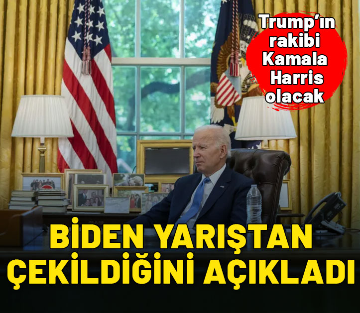 Biden adaylıktan çekildi. Trump'ın rakibi Kamala Harris olacak