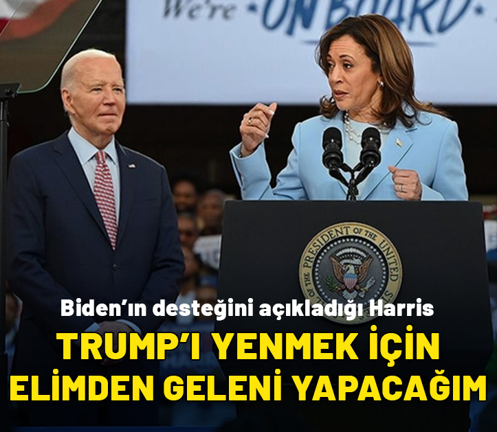 Biden'ın adaylıktan çekilmesi sonrası Harris'ten ilk açıklama