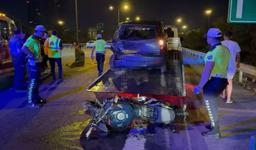 Ümraniye'de trafik kazası: Motosiklet sürücüsü hayatını kaybetti