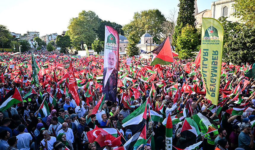 Ayasofya Meydanı'nda büyük Filistin mitingi