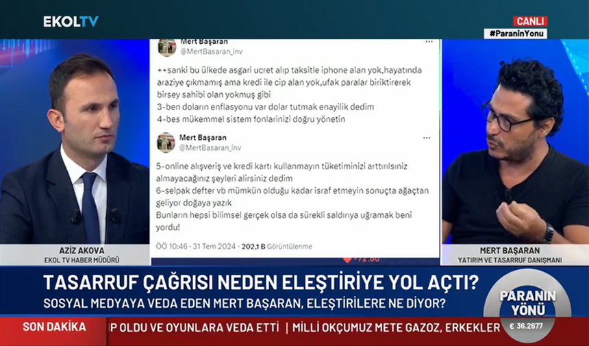 Mert Başaran neden X'e veda ettiğini Ekol TV'de açıkladı