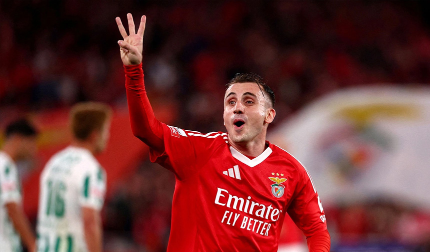 Aktürkoğlu hat-trick yaptı, Benfica farklı kazandı