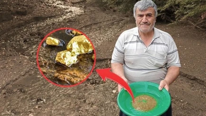 Dere dere gezip, çamurlu sulardan çıkarıyor! Haftada en az 10 gram! 68 yaşındaki adamdan inanılmaz ‘hobi’