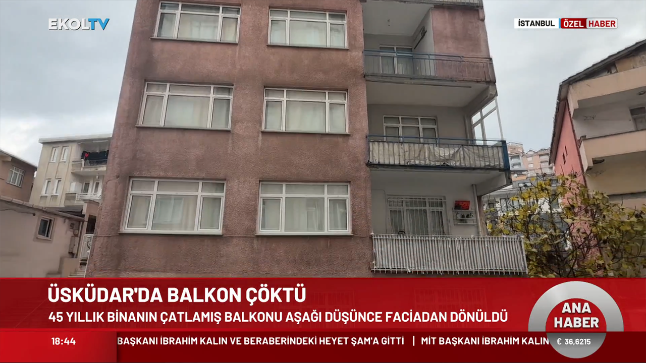 Üsküdar'da balkon çöktü: Faciadan dönüldü