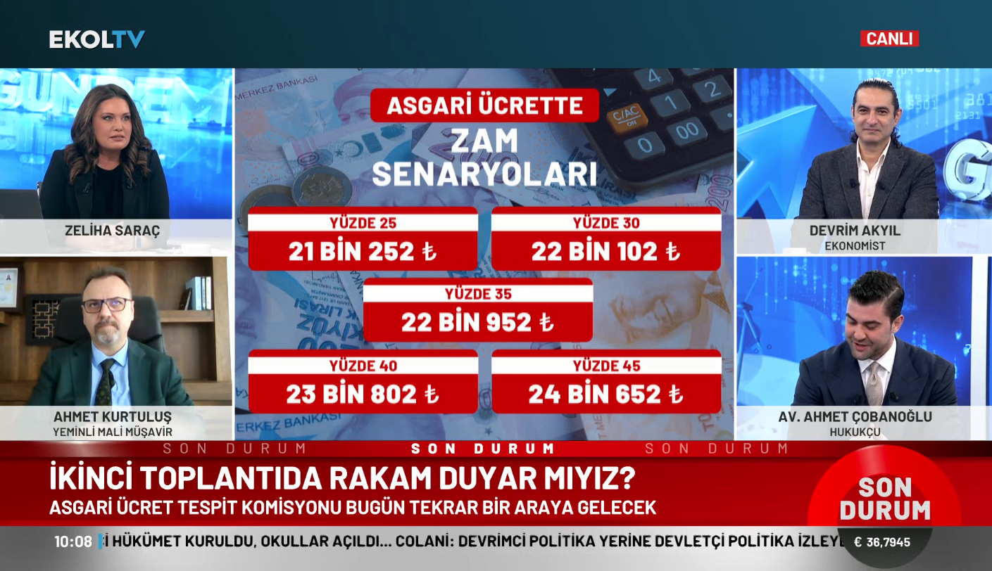 Ekonomist Devrim Akyıl asgari ücret tahminini açıkladı: Bu rakamın altına ihtimal vermiyorum